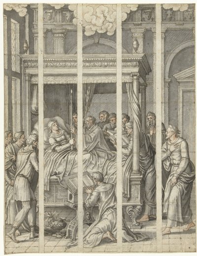 Dood van de maagd Maria door Dirck Pietersz. Crabeth