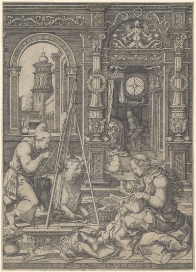 Sint Lucas Schildert de Maagd door Dirck Vellert