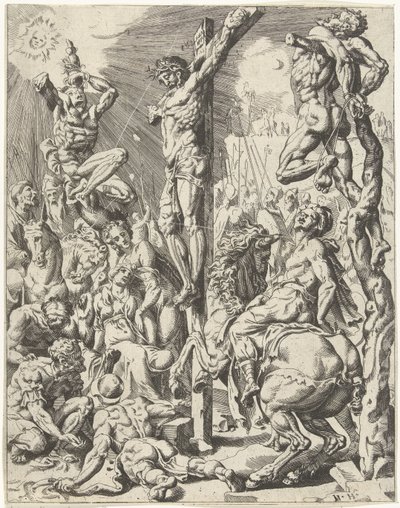 Christus aan het kruis door Dirck Volckertsz. Coornhert (attributed to)