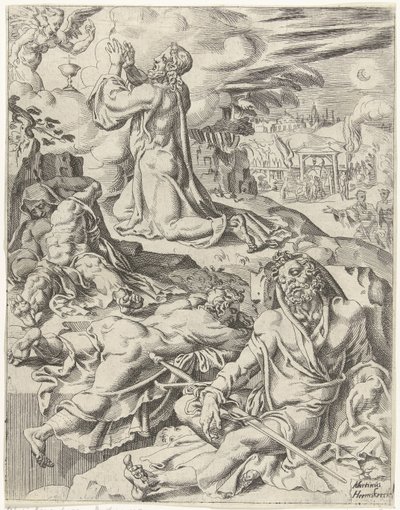 Christus in de hof van Getsemane door Dirck Volckertsz. Coornhert (attributed to)