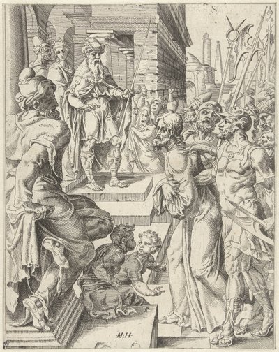 Christus voor Pilatus door Dirck Volckertsz. Coornhert (attributed to)
