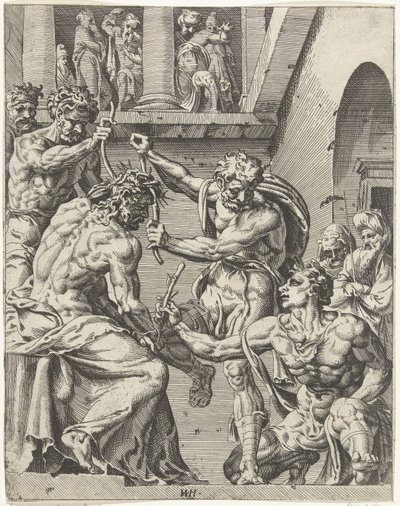 Christus wordt gekroond met de doornenkroon door Dirck Volckertsz. Coornhert (attributed to)