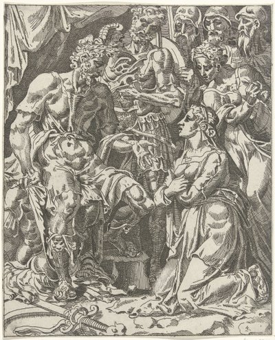 Judit voor Holofernes door Dirck Volckertsz. Coornhert (attributed to)