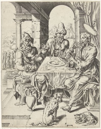 Maaltijd in Emmaüs door Dirck Volckertsz. Coornhert (attributed to)