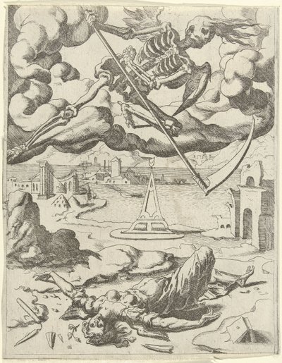 Dood overwint het Geloof (Triomfen van Petrarca) door Dirck Volckertsz. Coornhert (possibly)
