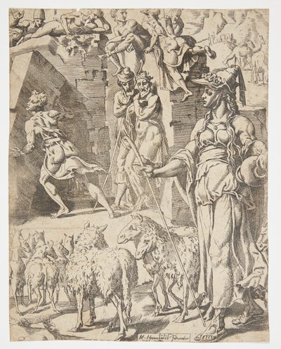 Jakob rolt de steen van de mond van de put door Dirck Volckertsz. Coornhert