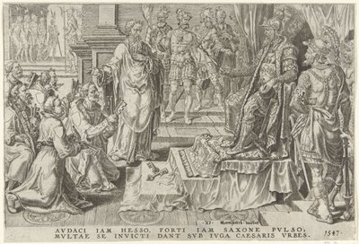 Onderwerping van zes Duitse steden, 1547 door Dirck Volckertsz. Coornhert