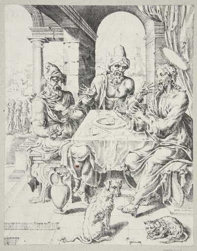 Het avondmaal in Emmaüs door Dirck Volckertsz. Coornhert
