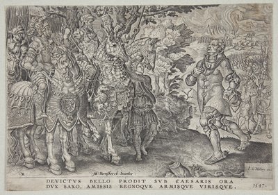 De Overgave van Johan Frederik, Keurvorst van Saksen, na de Slag bij Mühlberg door Dirck Volckertsz. Coornhert