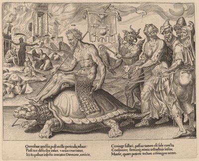 De triomf van Job door Dirck Volckertz Coornhert after Maerten van Heemskerck