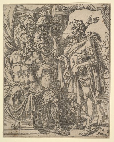 Achior Pleit bij Holofernes voor de Israëlieten, uit Het Verhaal van Judith en Holofernes door Dirck Volkertsen Coornhert