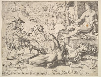 Asher, uit de serie De Twaalf Patriarchen, 1550 door Dirck Volkertsen Coornhert