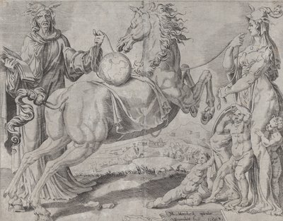 Dwaze Kennis en Dwaze Liefde Proberen de Wereld te Beheersen, uit De Onbeheersbare Wereld door Dirck Volkertsen Coornhert