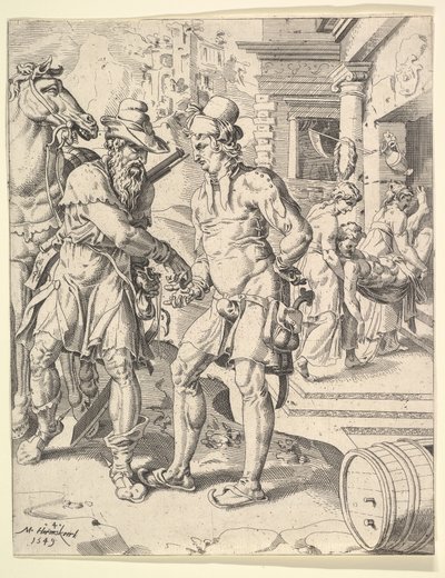 De gelijkenis van de barmhartige Samaritaan, 1549 door Dirck Volkertsen Coornhert