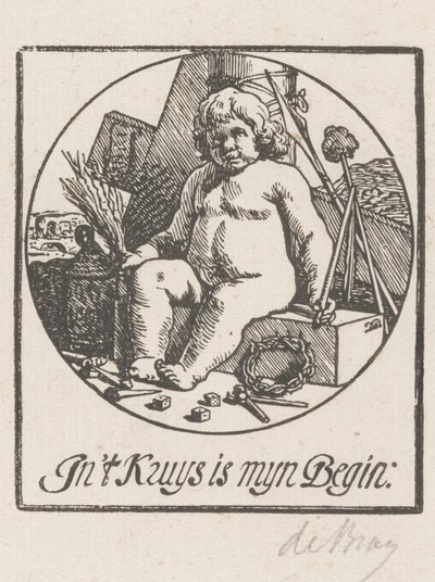 Christuskind omgeven door lijdenswerktuigen door Dirck de Bray