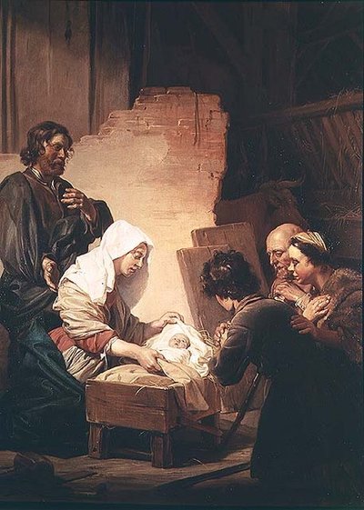 De aanbidding van de herders door Dirck de Bray