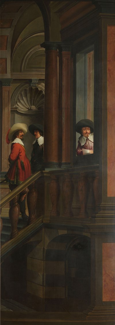 Een decoratieve reeks: Een buitentrap door Dirck van Delen