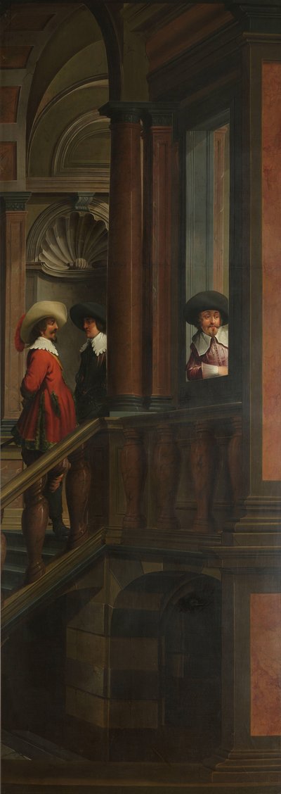 Een Zevendelige Decoratieve Reeks: Een Buitentrap door Dirck van Delen