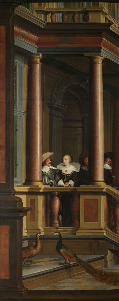 Een Zevendelige Decoratieve Reeks: Een Buitentrap door Dirck van Delen