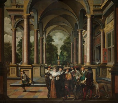 Galerij van een Paleis met Sierlijke Architectuur en Kolommen door Dirck van Delen