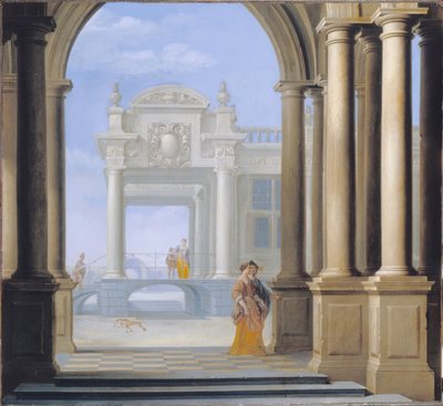 De ingang van een paleis door Dirck van Delen