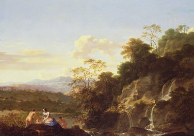Landschap met Nimfen door Dirck van der Lisse