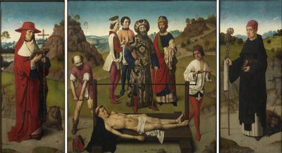 Martelaarschap van Sint Erasmus Drieluik, 1458 door Dirk Bouts
