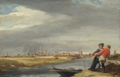 Het Net Binnenhalen, met een Uitzicht op Zwolle door Dirk Hardenstein