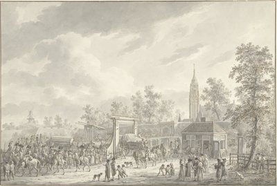 Het vertrek van het garnizoen van Amersfoort in 1790 door Dirk Langendijk (signed by artist)