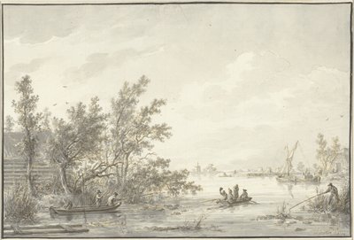 Rivierlandschap door Dirk Langendijk