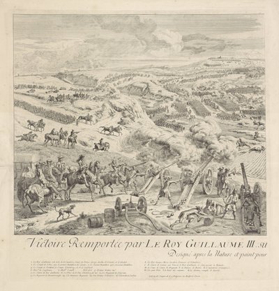 Slag bij Drogheda aan de Boyne, 1 juli 1690 (linker blad) door Dirk Maas