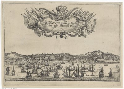 Gezicht op de stad en de haven van Lissabon door Dirk Stoop