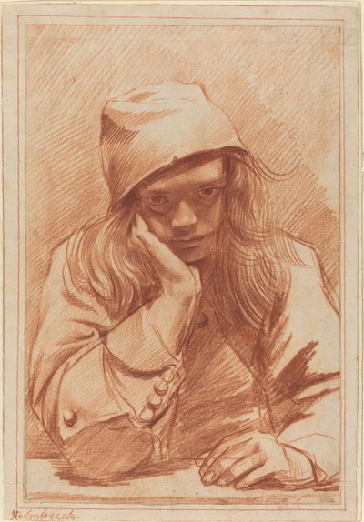 Zelfportret, ca. 1633-96 door Dirk Theodor Helmbrecker
