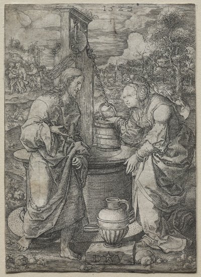 Christus en de vrouw van Samaria door Dirk Vellert