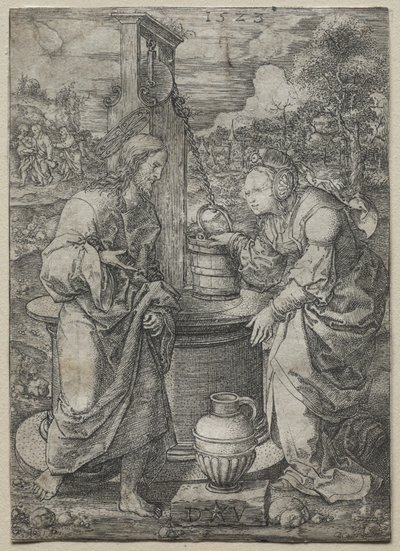 Christus en de vrouw van Samaria, 1523 door Dirk Vellert
