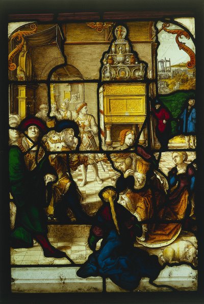 Esther voor Ahasveros, ca. 1530 door Dirk Vellert