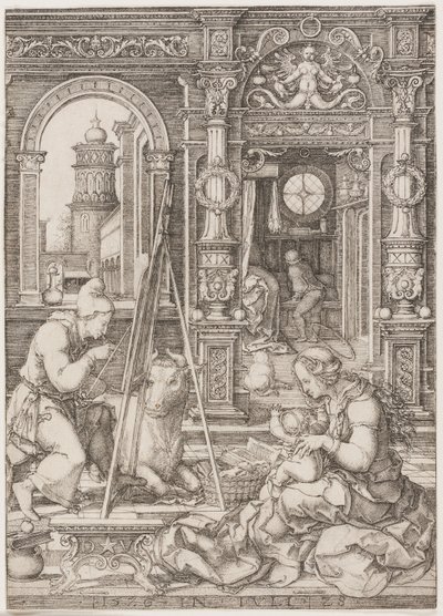 Sint Lucas Schildert de Maagd en het Kind door Dirk Vellert