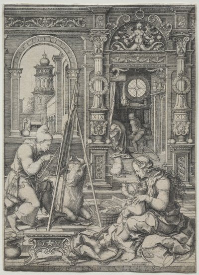 St. Lucas Schildert de Maagd door Dirk Vellert