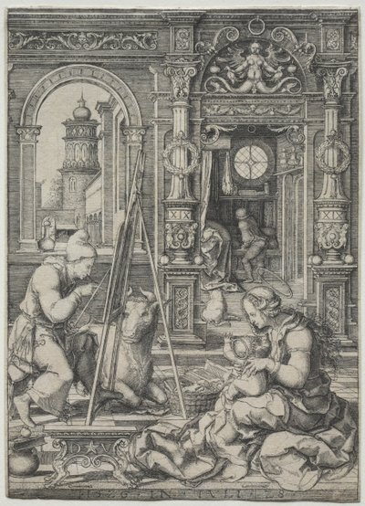 Sint Lucas schildert de Maagd door Dirk Vellert