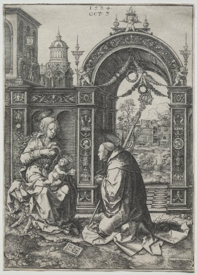 De visioen van St. Bernard, 1524 door Dirk Vellert
