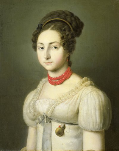 Portret van Jacoba van Wessem, vrouw van Heer Stumphius, burgemeester van Beverwijk door Dirk van Oosterhoudt
