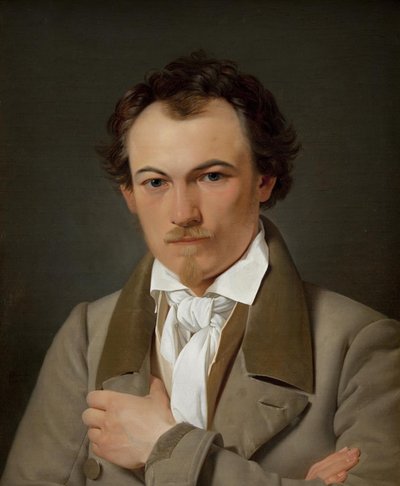 Portret van de decoratieschilder Troels Lund door Ditlev Blunck