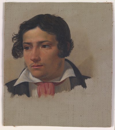 Portret van een jonge man met rode halsdoek door Ditlev Blunck