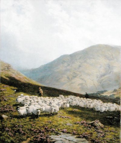 Herder en Schapen, Perthshire door Dixon Clark