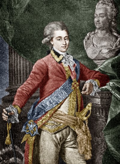 Alexander Dmitrievich Lanskoy (1758-1784) Russische militair, minnaar van Catharina II van Rusland door Dmitri Grigor