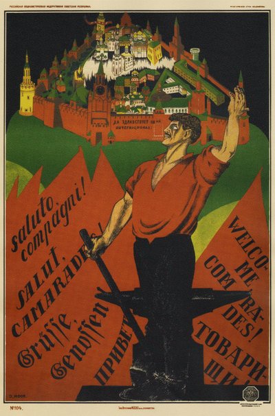 Leve de 3e Internationale!, 1920 door Dmitriy Stakhievich Moor