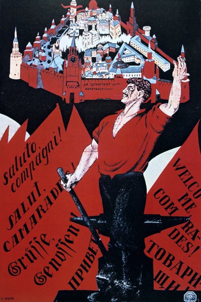Welkom kameraden Leve de Derde Internationale door Dmitry (1883 1946) Moor
