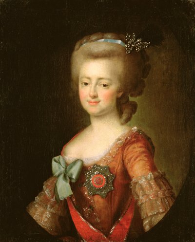 Portret van grootvorstin Maria Fjodorovna (1759-1828) c.1780-90 door Dmitri Grigorievich Levitsky
