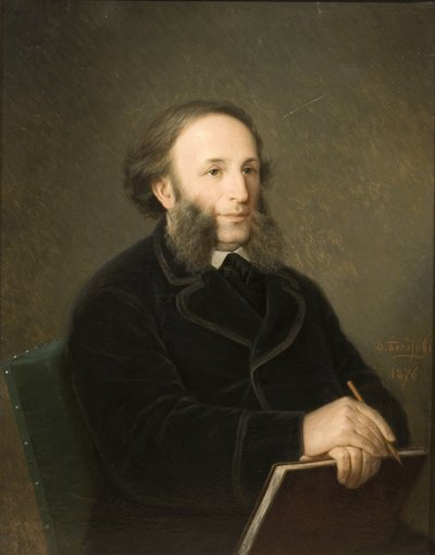 Portret van de kunstenaar Ivan Aivazovsky 1817-1900, 1879 door Dmitry Mikhaylovich Bolotov