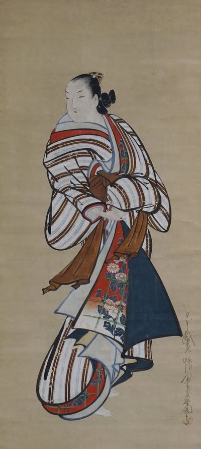 Staande courtisane kijkt over haar schouder, ca. 1715 door Dohan Kaigetsudo